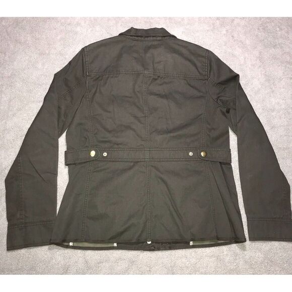 J Crew Boyfriend Field Jacket Women's Medium Military‎ Olive Green Gold Button - Picture 14 of 15